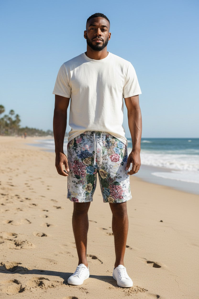 Floral Beige Shorts