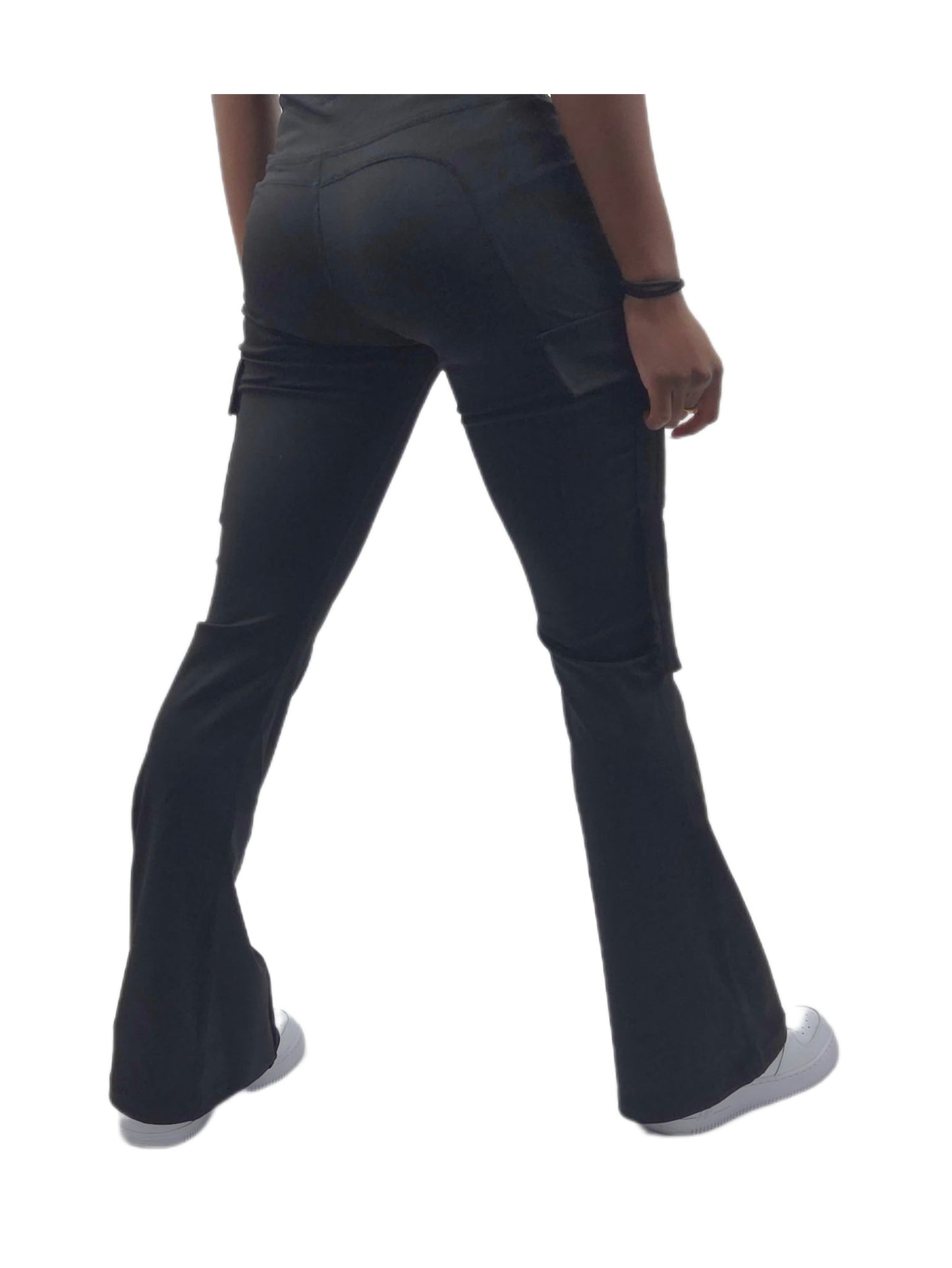 Yahudah Black Spandex Cargo