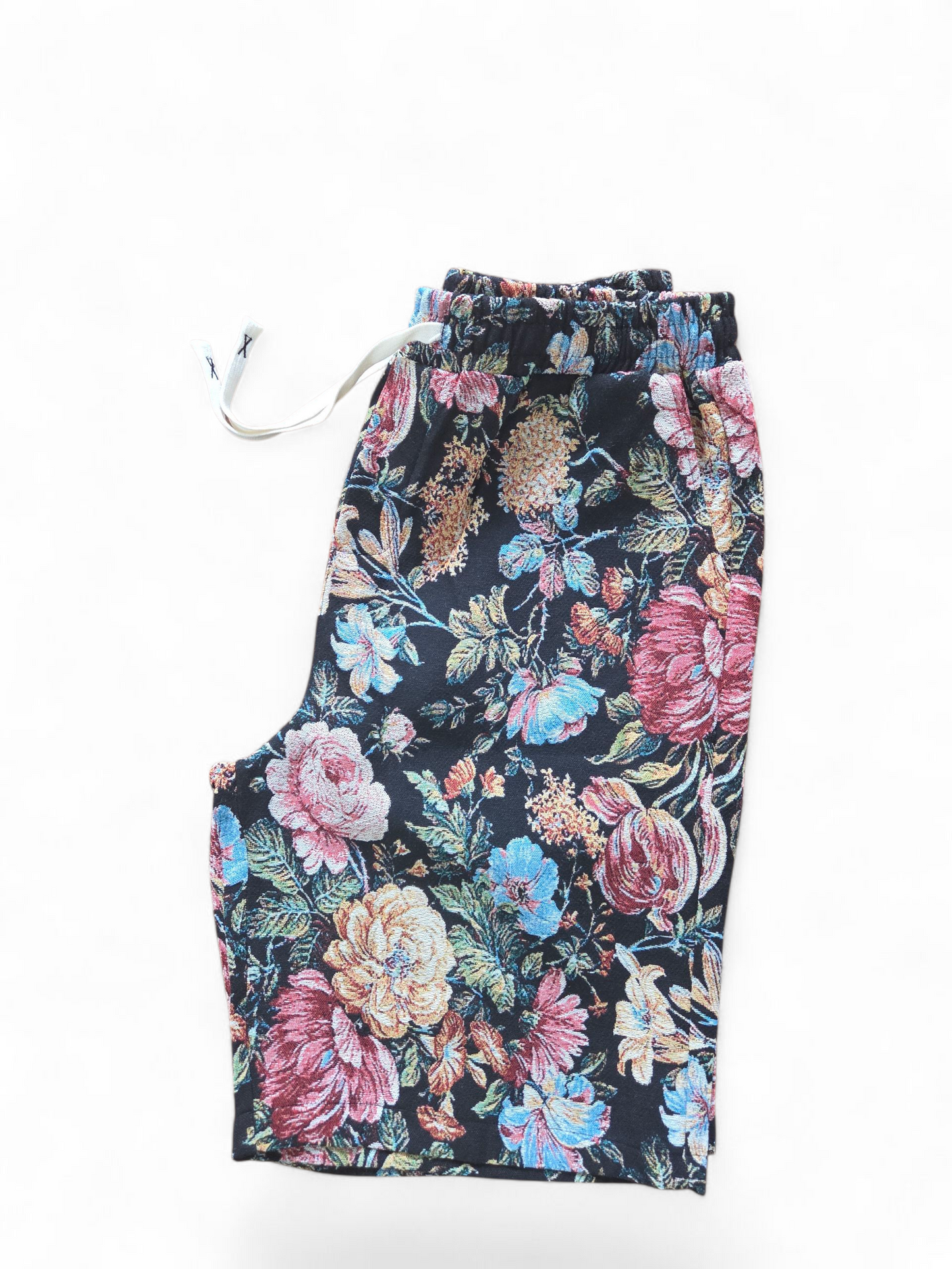 Black Floral Jorts